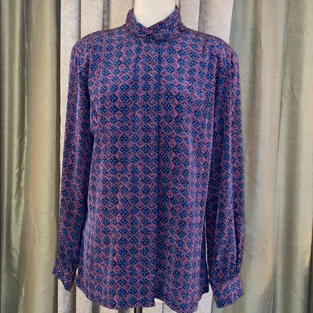 Vintage Pendleton Hidden Button Blouse Geometric - image 3